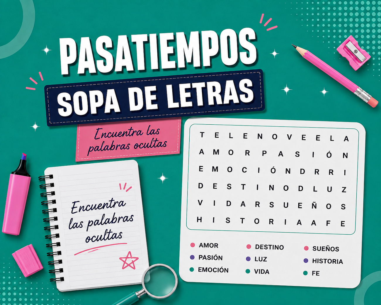 Sopa de letras: Encuentra 10 personajes de ‘Tan cerca de ti, nace el amor’